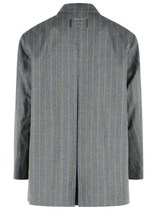 26SS 가니 스트라이프 울 블레이저 A1020040202 Grey - GANNI