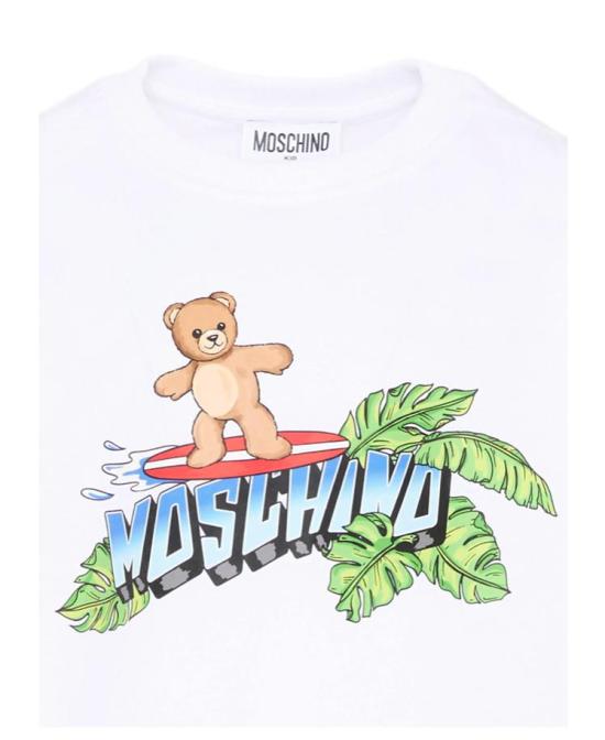 26SS [키즈] 모스키노 티셔츠 HUM05K LAA23 10101 White - MOSCHINO