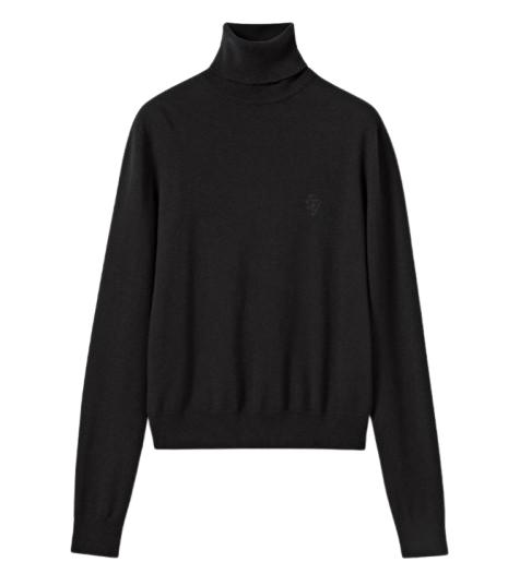 26SS 구찌 자수 울 니트 터틀넥 860442 XKFG71043 Black