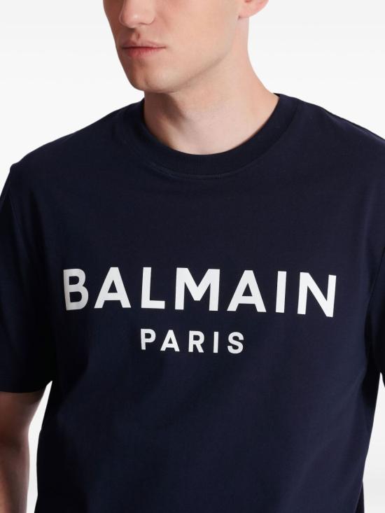 26SS 발망 반팔 티셔츠 GH1EG000BD45 SIV NAVY - BALMAIN