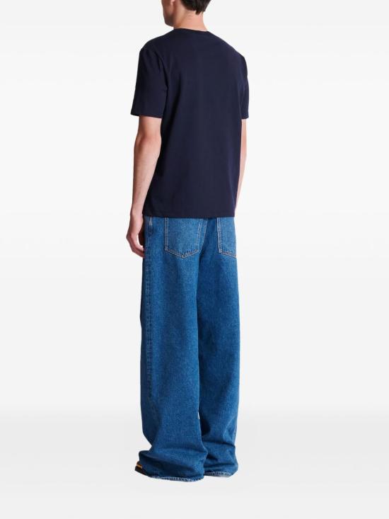 26SS 발망 반팔 티셔츠 GH1EG000BD45 SIV NAVY - BALMAIN