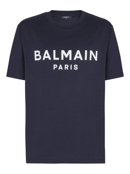 26SS 발망 반팔 티셔츠 GH1EG000BD45 SIV NAVY - BALMAIN