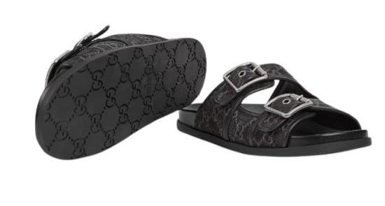 26SS 구찌 버클 슬라이드 샌들 831830 FAFPY8473 Black grey - GUCCI