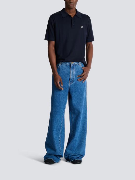 26SS 발망 반팔 티셔츠 GH1GB044KJ53 SIV Blue - BALMAIN