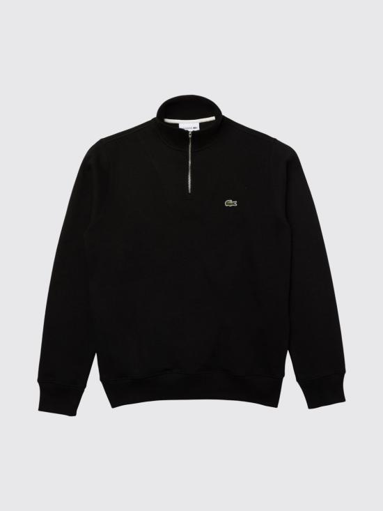 26SS 라코스테 라코스테 하프 집 코튼 스웨트셔츠 SH1927 031 Black - LACOSTE