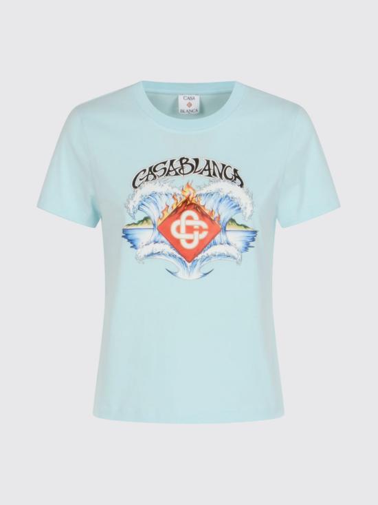 26SS 카사블랑카 반팔 티셔츠 WSP26JTS020 05 Sky - CASABLANCA
