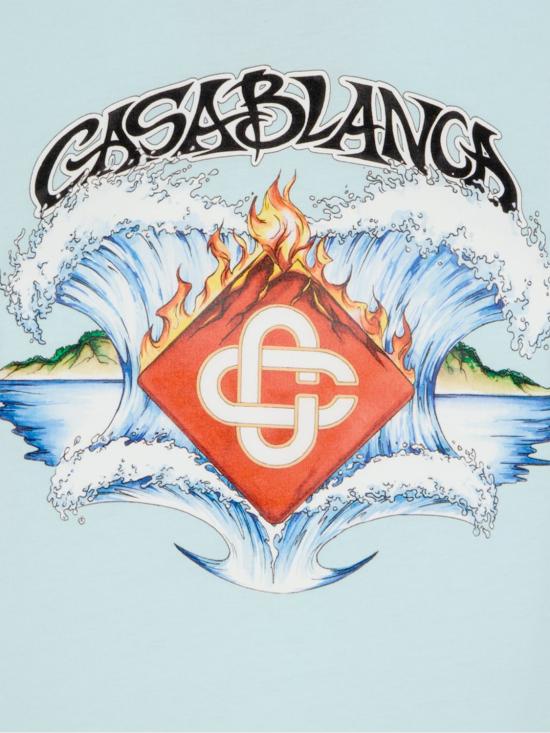 26SS 카사블랑카 반팔 티셔츠 WSP26JTS020 05 Sky - CASABLANCA