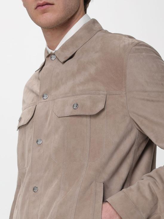 26SS 브루넬로 쿠치넬리 스웨이드 4포켓 블루종 MPCFN2042 C4248 Brown - BRUNELLO CUCINELLI