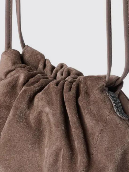 26SS 브루넬로 쿠치넬리 스웨이드 BC 듀오 파우치 백 MBDLD2808 C8849 Beige - BRUNELLO CUCINELLI