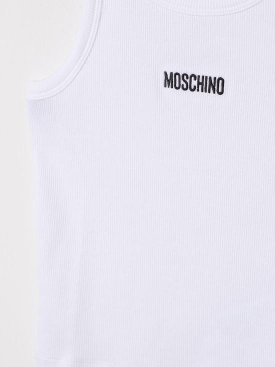 26SS [키즈] 모스키노 티셔츠 HAM06MLBA39 10101 White - MOSCHINO