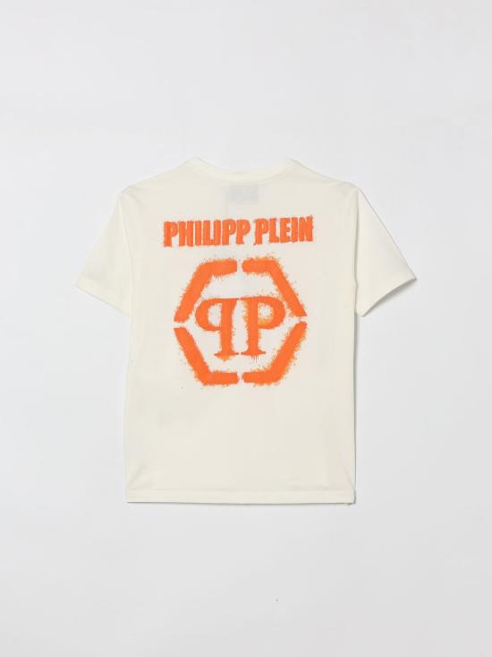 26SS [키즈] 필립 플레인 티셔츠 S6PHJBTH019 002 White - PHILIPP PLEIN