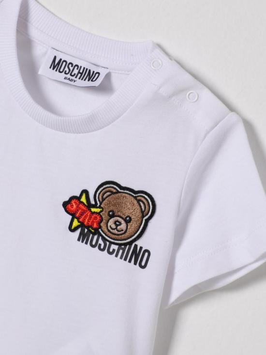 26SS [키즈] 모스키노 티셔츠 MVM047LAA24 10101 White - MOSCHINO