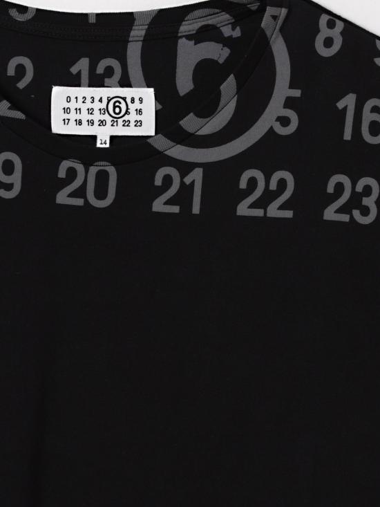 26SS [키즈] MM6 메종마르지엘라 티셔츠 M61017MM02Y M6900 Black - MM6 MAISON MARGIELA
