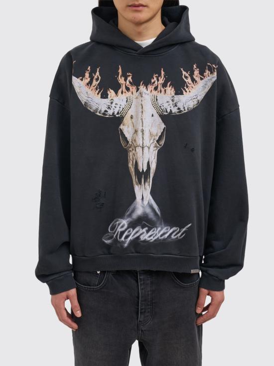 26SS 리프레젠트 긴팔 티셔츠 MLM100610 04 Black