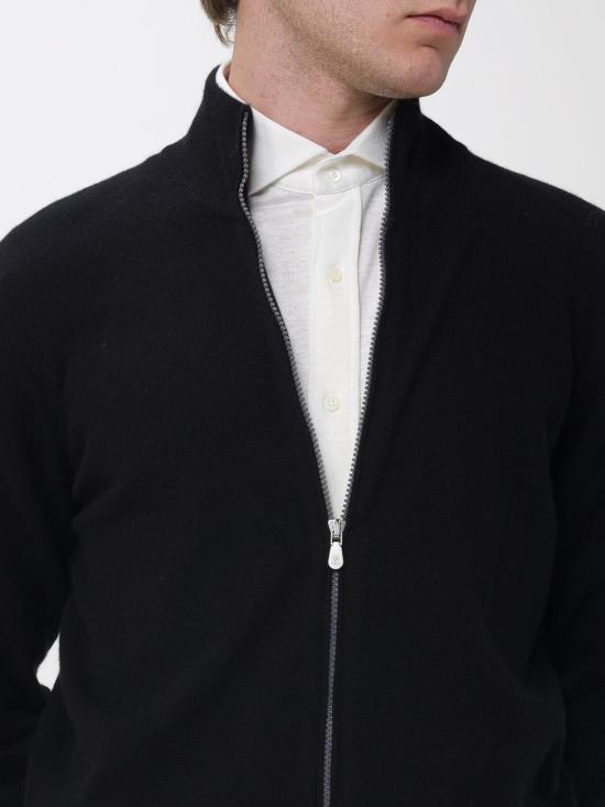 26SS 브루넬로 쿠치넬리 캐시미어 하이넥 집업 가디건 M2200106 CH101 Black - BRUNELLO CUCINELLI