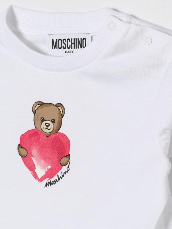 26SS [키즈] 모스키노 점프수트 MDV0DJLAA02 10101 White - MOSCHINO