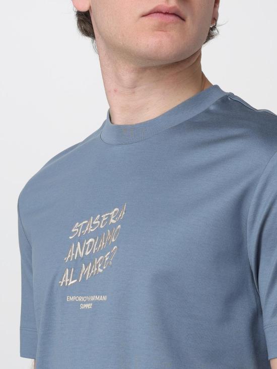 26SS 엠포리오 아르마니 반팔 티셔츠 EM003649AF18312 U9302 Blue - EMPORIO ARMANI