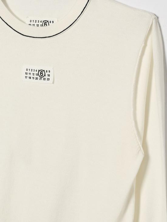 26SS [키즈] MM6 메종마르지엘라 풀오버 M61025MM07V M6101 Ivory - MM6 MAISON MARGIELA