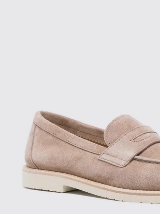 26SS 브루넬로 쿠치넬리 리버스 카프스킨 라이트 페니 로퍼 MZUPAIX653 C4298 Beige - BRUNELLO CUCINELLI