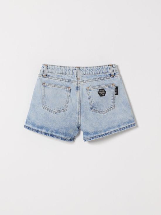 26SS [키즈] 필립 플레인 쇼츠/버뮤다 S6PHJGSH197 126 Denim - PHILIPP PLEIN