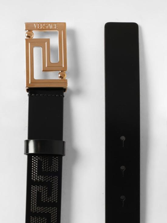 26SS 베르사체 가죽 벨트 10123991A14440 1B00V Black - VERSACE