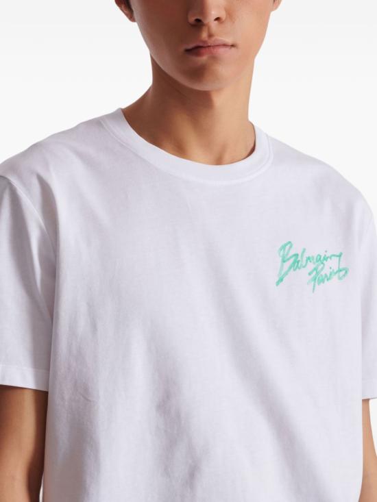 26SS 발망 반팔 티셔츠 GH1EG000BD40 GXF White - BALMAIN