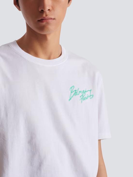 26SS 발망 반팔 티셔츠 GH1EG000BD40 GXF White - BALMAIN