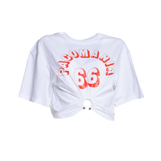 26SS 파코라반 반팔 티셔츠 26PJTE030CO0555 P100 Bianco