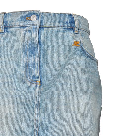 26SS 쿠레쥬 미디 스커트 126DJU346DE0058 7055 Denim - COURREGES