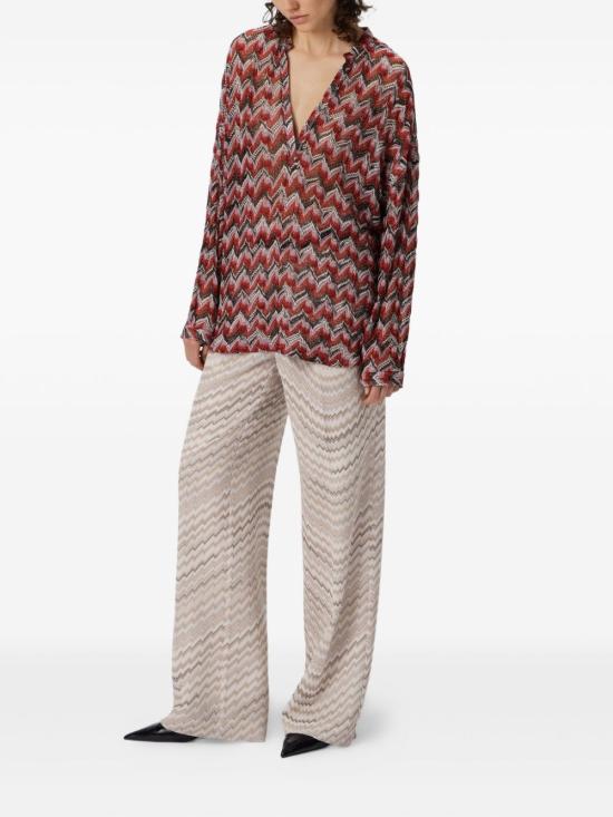 26SS 미소니 블라우스 DS25WJ0OBR012P S4175 Rosso nero - MISSONI