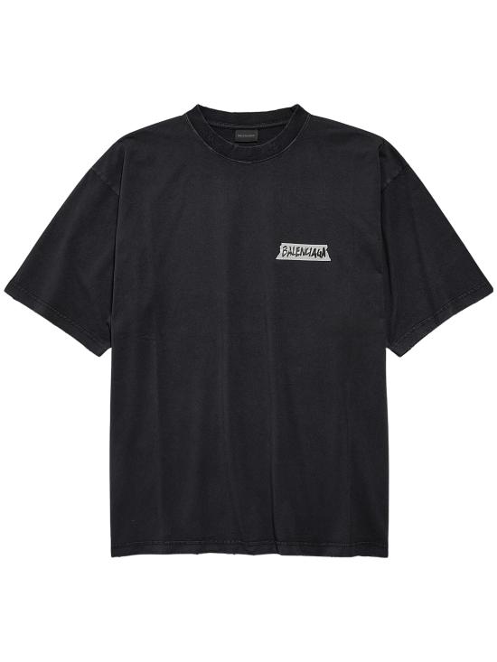 26SS 발렌시아가 반팔 티셔츠 764235 TTVL61041 Black