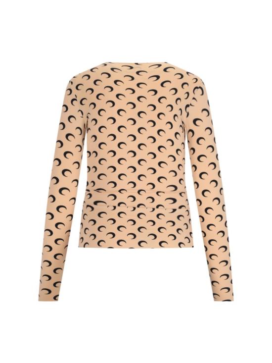 26SS 마린세르 크레센트 문 프린트 긴팔 티셔츠 WTS006A CJER0001TA10 Neutrals - MARINE SERRE