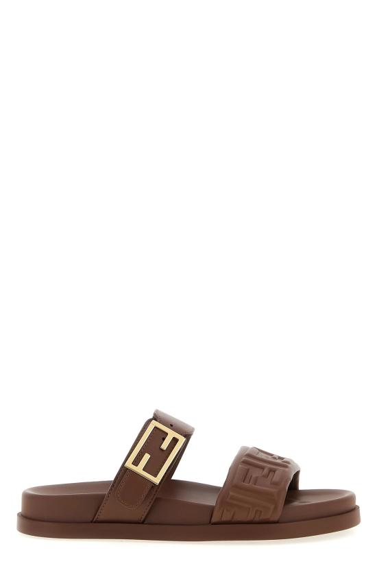 26SS 펜디 카프 레더 플랫 샌들 8X8710ABOHF0JLK Brown