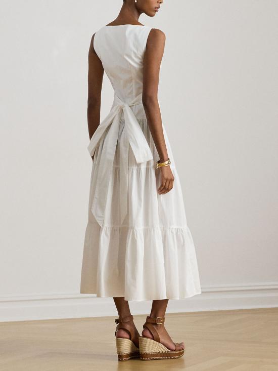 26SS 랄프 로렌 미디 원피스 200P13460 001 White - RALPH LAUREN