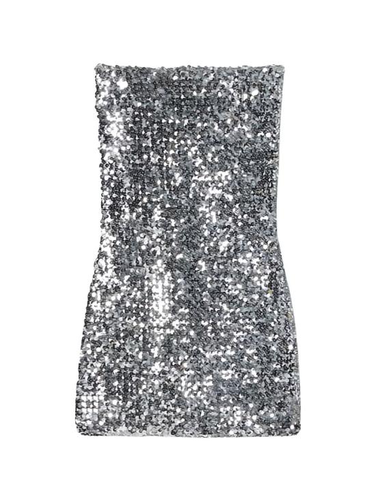 26SS 구찌 자수 시퀸 엘라스틱 드레스 860518 ZZZAA1700 Silver