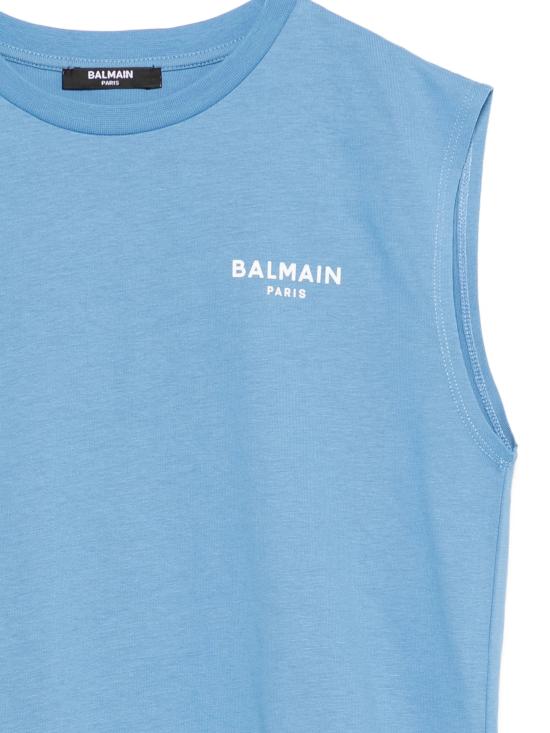 26SS [키즈] 발망 티셔츠 BY8Q42Z3672 671BC Clear Blue - BALMAIN