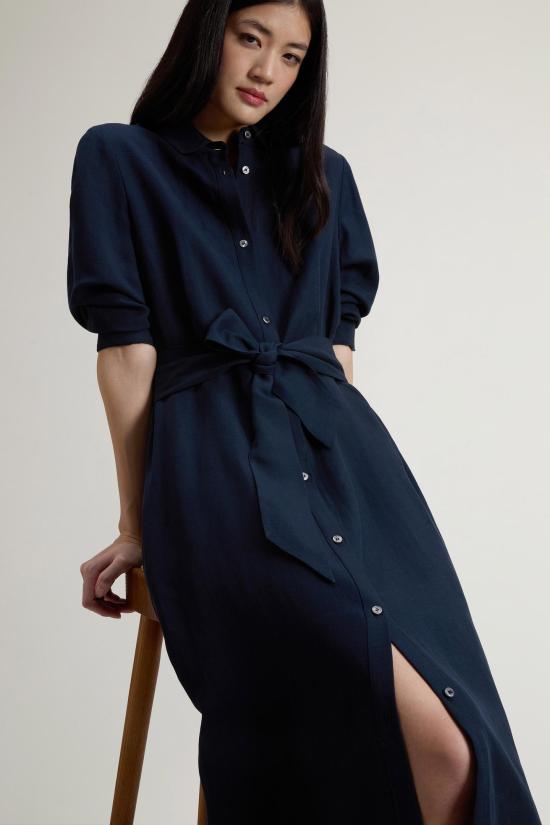 26SS 울리치 미디 원피스 CFWWDR2019FRUT3043 3989 Melton blue - WOOLRICH