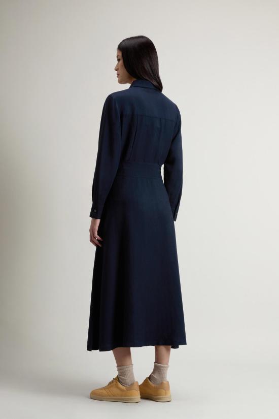 26SS 울리치 미디 원피스 CFWWDR2019FRUT3043 3989 Melton blue - WOOLRICH