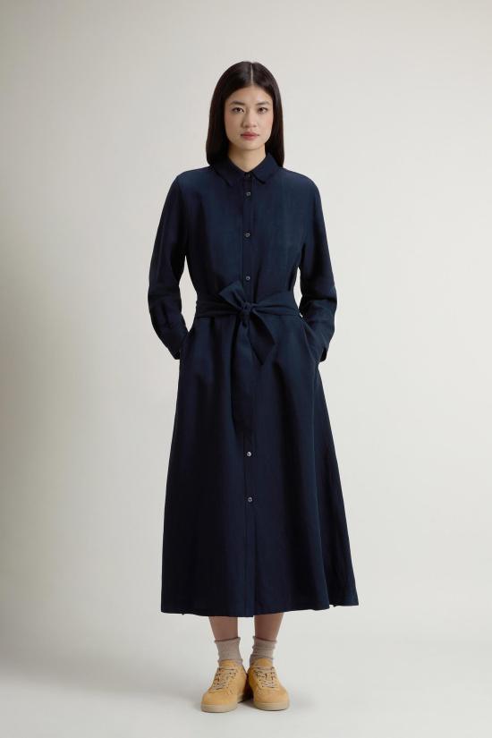 26SS 울리치 미디 원피스 CFWWDR2019FRUT3043 3989 Melton blue - WOOLRICH