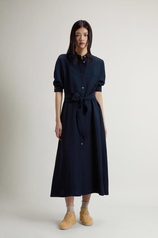 26SS 울리치 미디 원피스 CFWWDR2019FRUT3043 3989 Melton blue - WOOLRICH