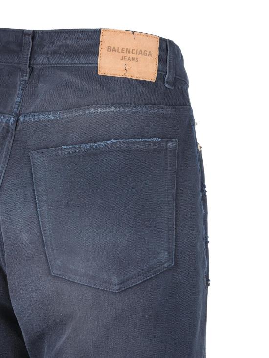 26SS 발렌시아가 커브드 니 팬츠 857194 TTW648074 Blue - BALENCIAGA