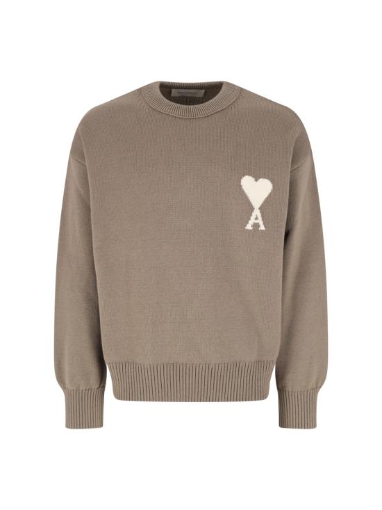 26SS 아미 ADC 울 & 코튼 크루넥 하트 스웨터 UKS859 KN0156 A117 Beige