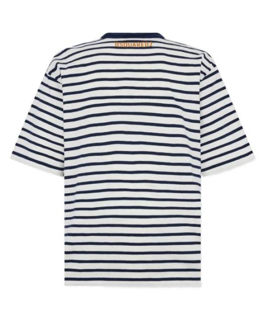 26SS 디스퀘어드2 탑 S74GD1533D20107 001F WHITE BLUE NAVY - DSQUARED2