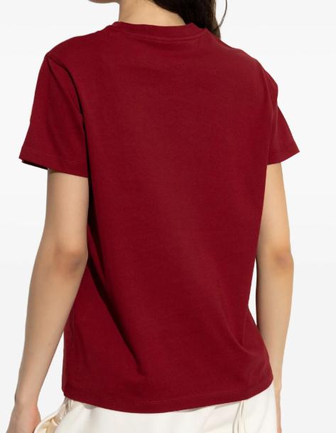 26SS 몽클레어 자수 토널 로고 코튼 티셔츠 L10938C0002189AUO 438 DARK RED - MONCLER