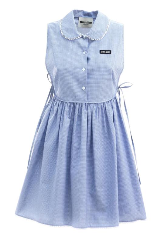 26SS 미우미우 미디 원피스 MF6203SOOO187G F0AZ1 BIANCO AZZURRO