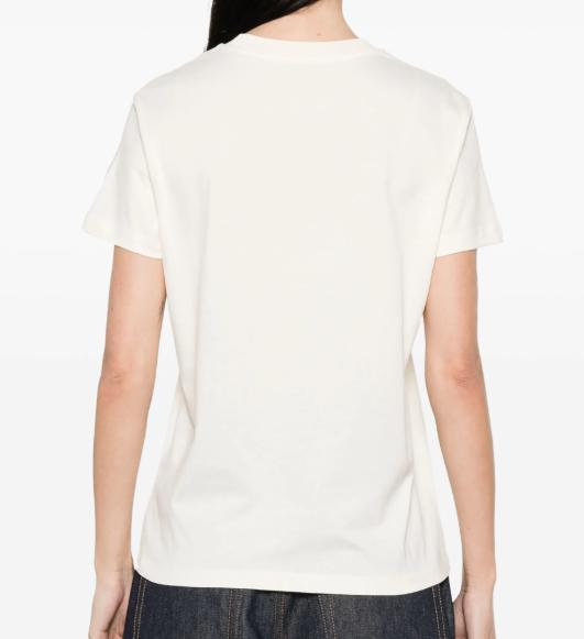 26SS 몽클레어 자수 토널 로고 코튼 티셔츠 L10938C0002189AUO 037 WHITE - MONCLER