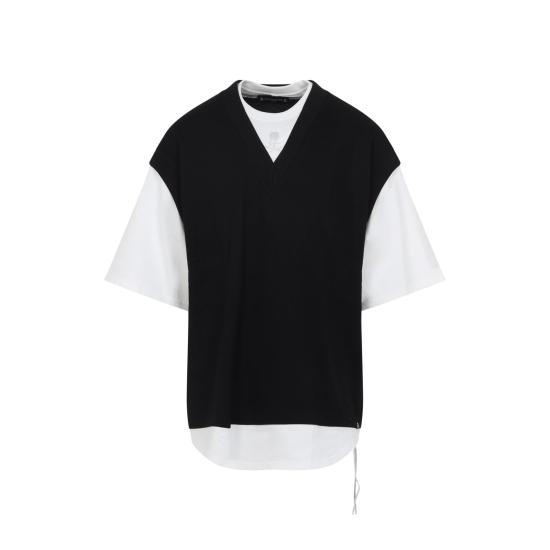 26SS 마스터마인드 폴로 티셔츠 MJ26EE1TS099 020 BLACK WHITE