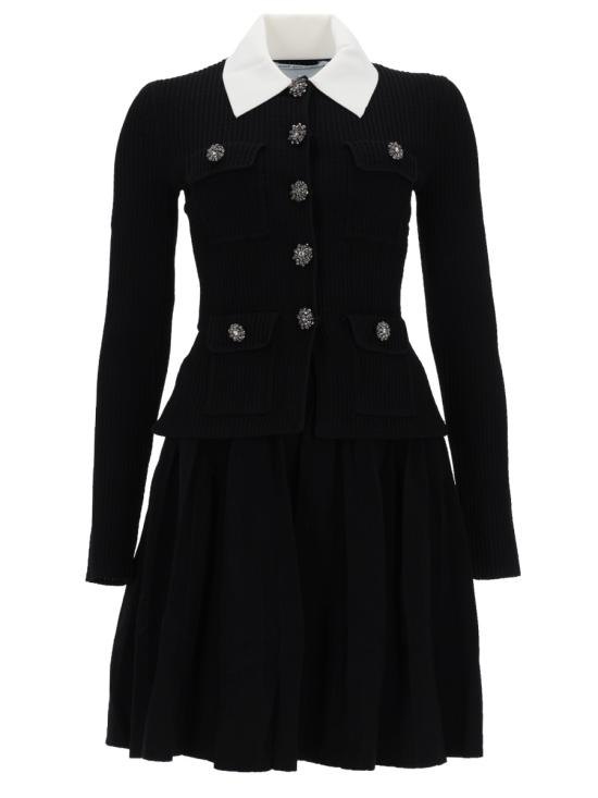 26SS 셀프 포트레이트 미디 원피스 RS26 109S B BLACK