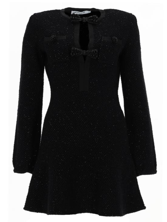 26SS 셀프 포트레이트 미디 원피스 RS26 210S B BLACK