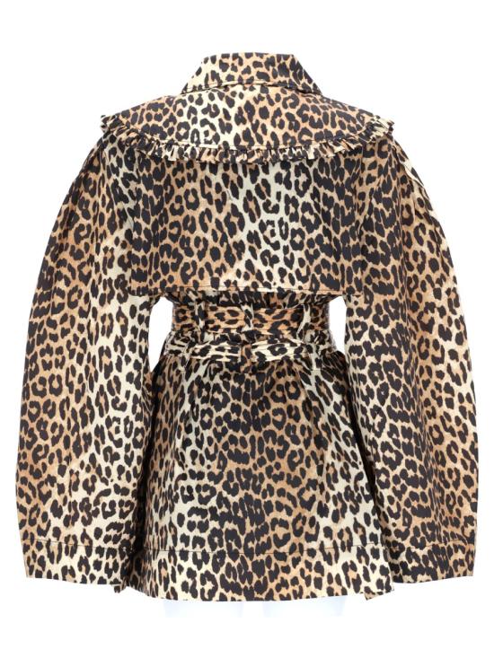 26SS 가니 레오파드 쇼트 트렌치 코트 A1010074 859 ANIMALIER - GANNI